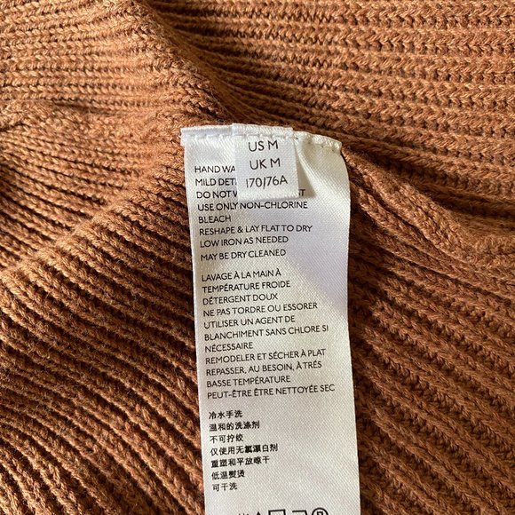 NWT Free People ribbed sweater skirt M cocoa Heather brown cotton blend - Picture 3 of 5